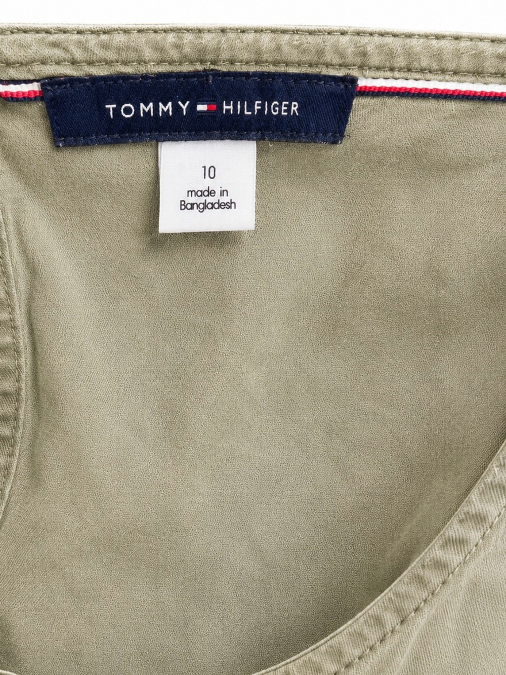 Tommy Hilfiger Olive Sleeveless Tiered Mini Dress - Picture 6 of 6